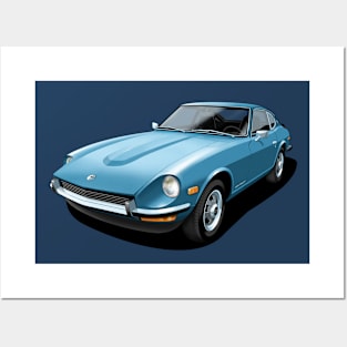 Datsun 240Z in blue Posters and Art